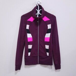 COPY-Lululemon Women Plum Nice Asana Jacket Stripes Size Tag Missing